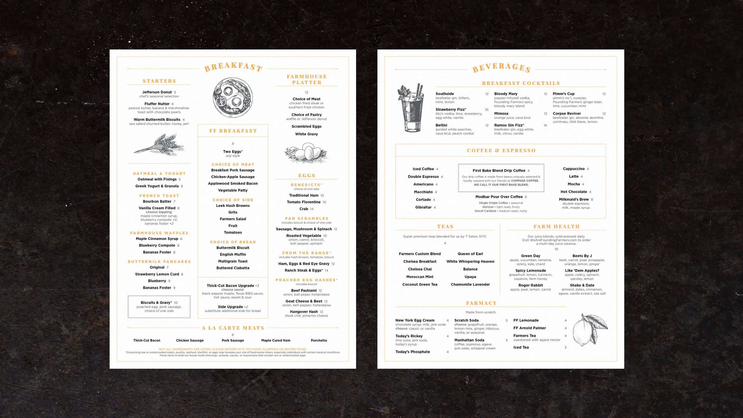 Founding Farmers Menus