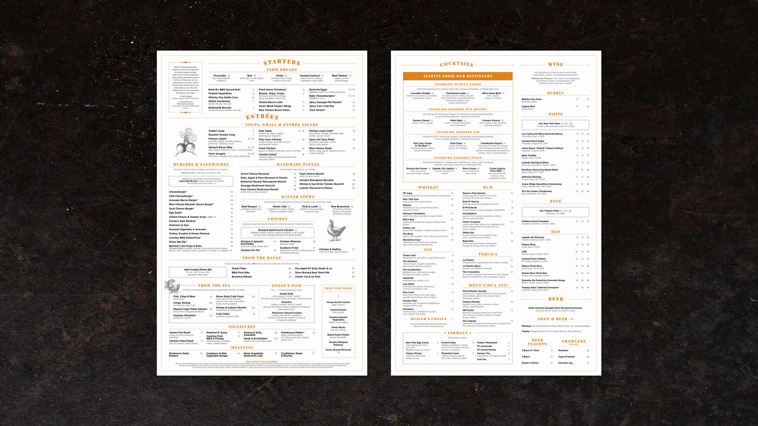 Founding Farmers Menus