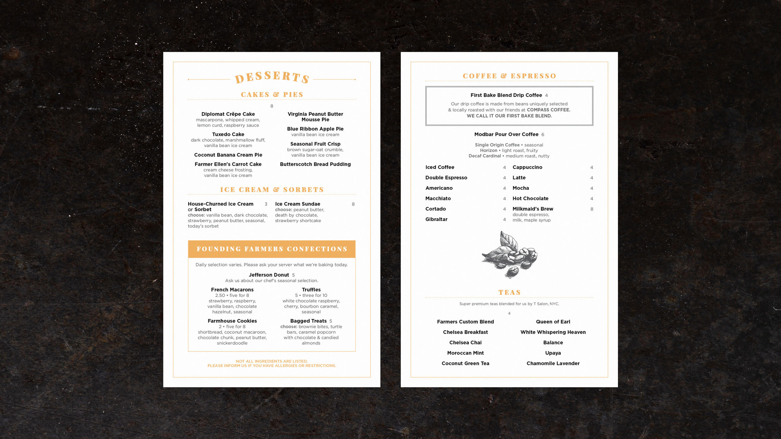 Founding Farmers Menus