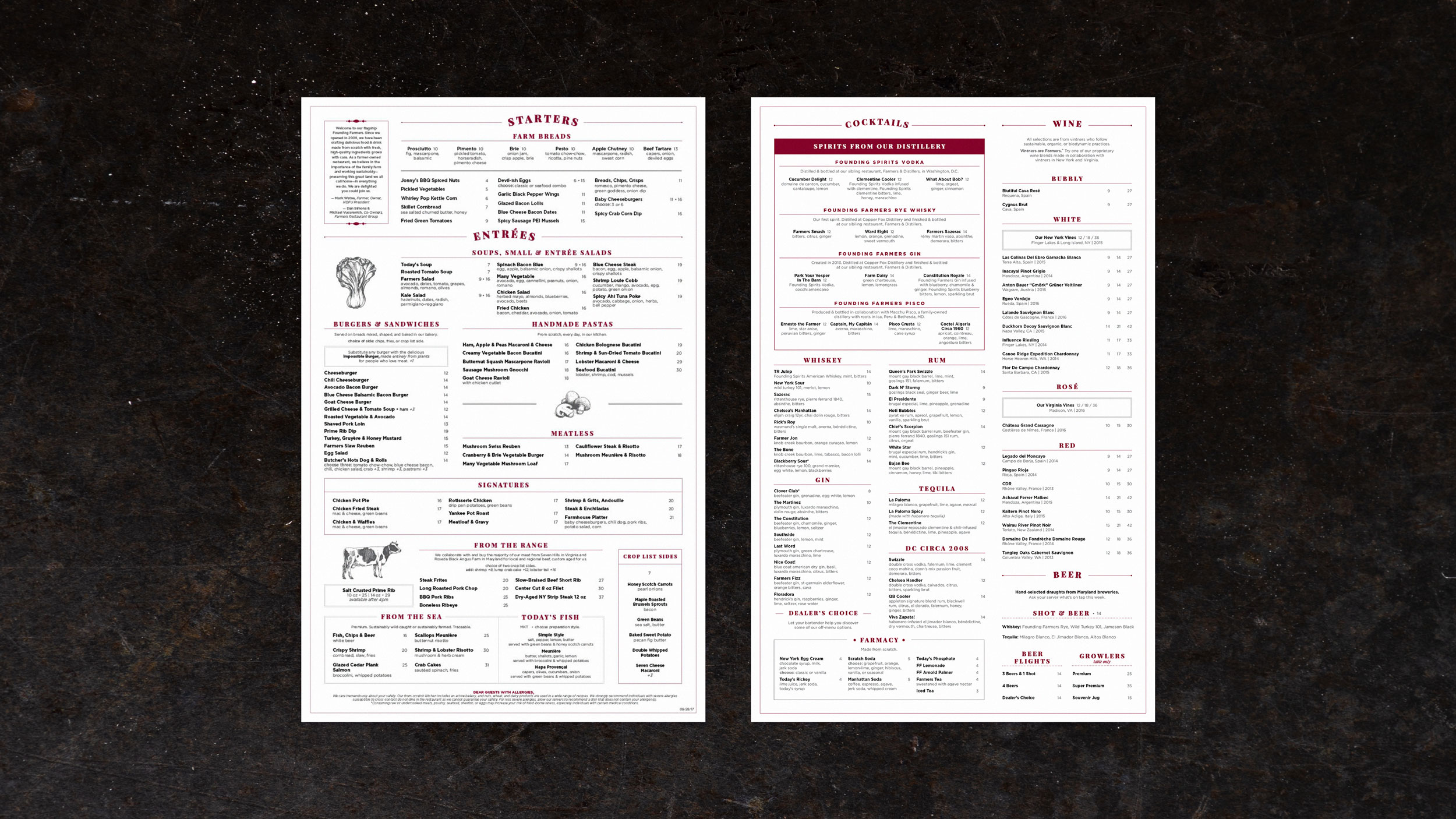 Founding Farmers Menus